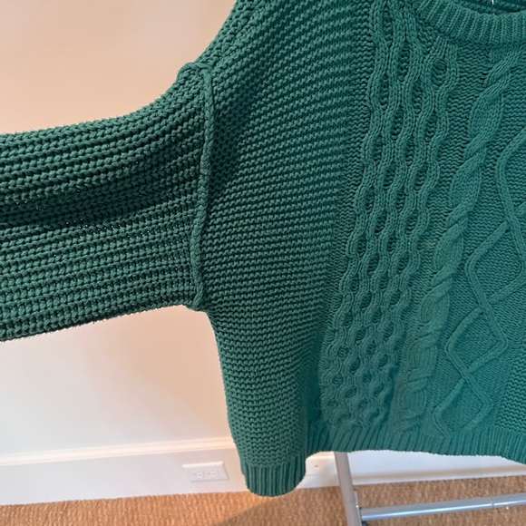 *RARE* free people Leslie cable knit sweater size L - Picture 5 of 6